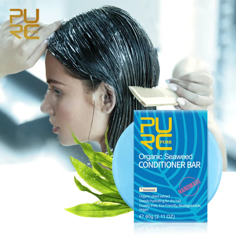 PURC Organic Seaweed Conditioner Bar | Deeply Hydrating & Eco-Friendly