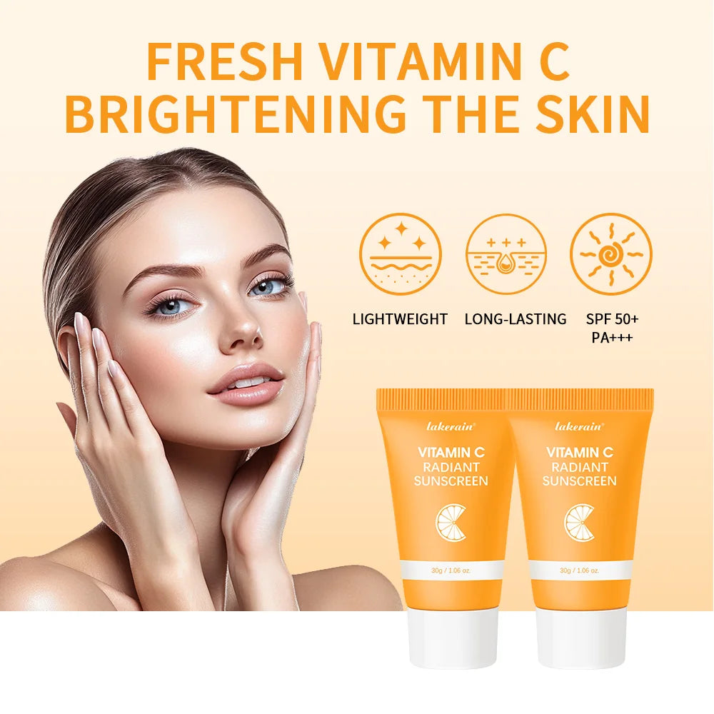 Lakerain Vitamin C Radiant Sunscreen SPF 50+ PA+++ – Long-Lasting, Lightweight Brightening Sun Cushion Cream (30g)