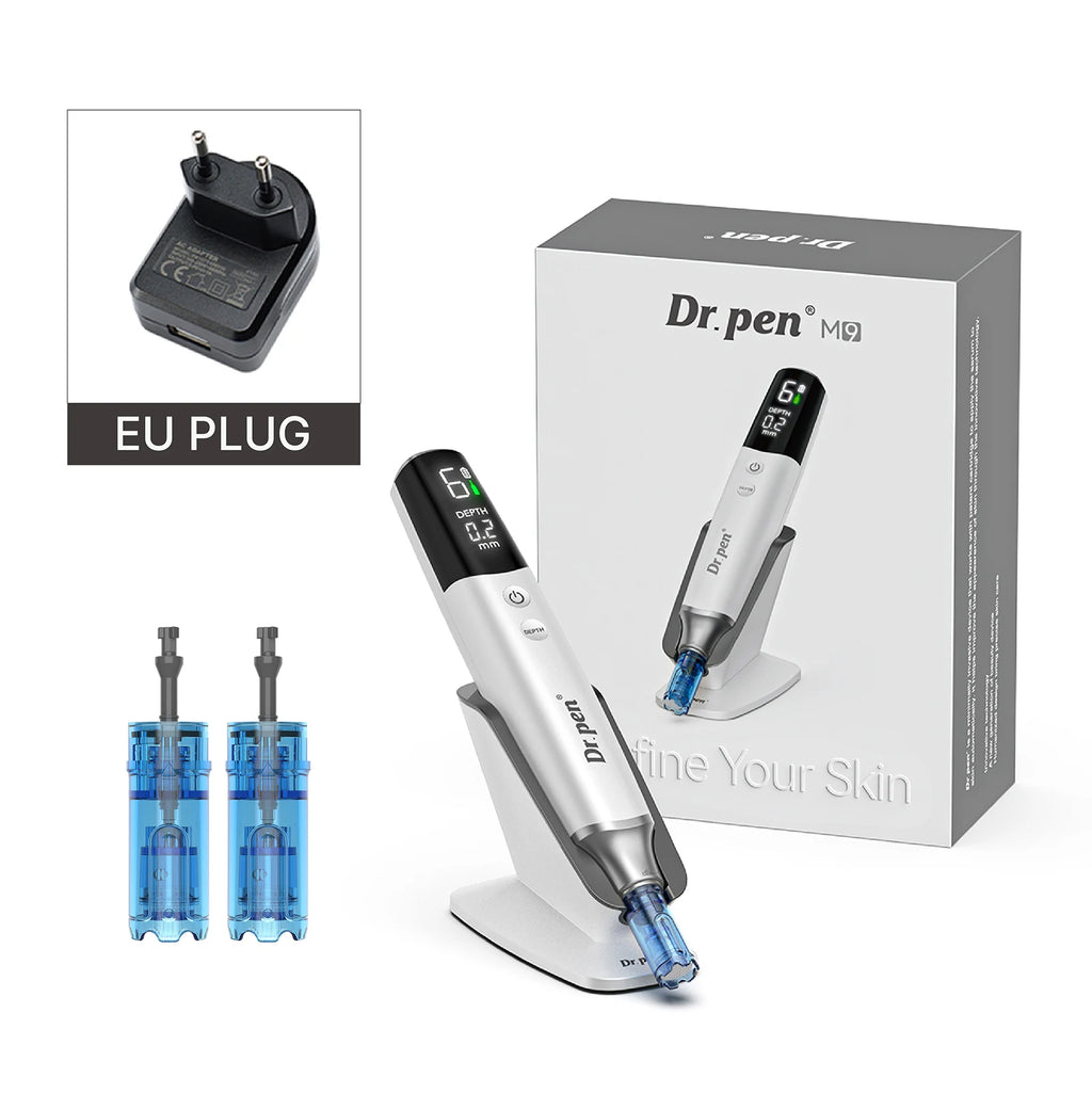 Pen M9 & Hello Face LED Light Therapy Bundle – Professional Microneedling Pen & Silicone LED Face Mask Kit for Anti-Aging, Acne & Skin Glow