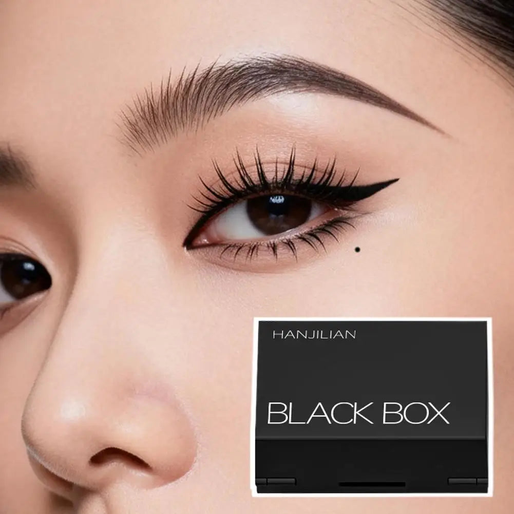 HANJILIAN Black Box All-in-One Eye Makeup Set | Smudge-Proof Eyeliner & Eyebrow Stamp Kit