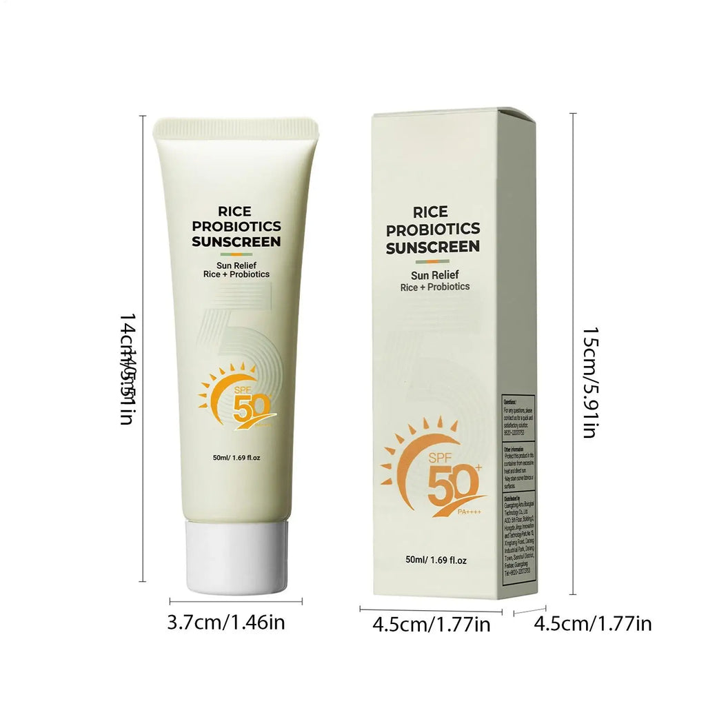 Rice Probiotics Sunscreen SPF 50+ PA++++ – Sun Relief Rice + Probiotics Weightless Hydrating Cream for Sensitive Skin (50ml)