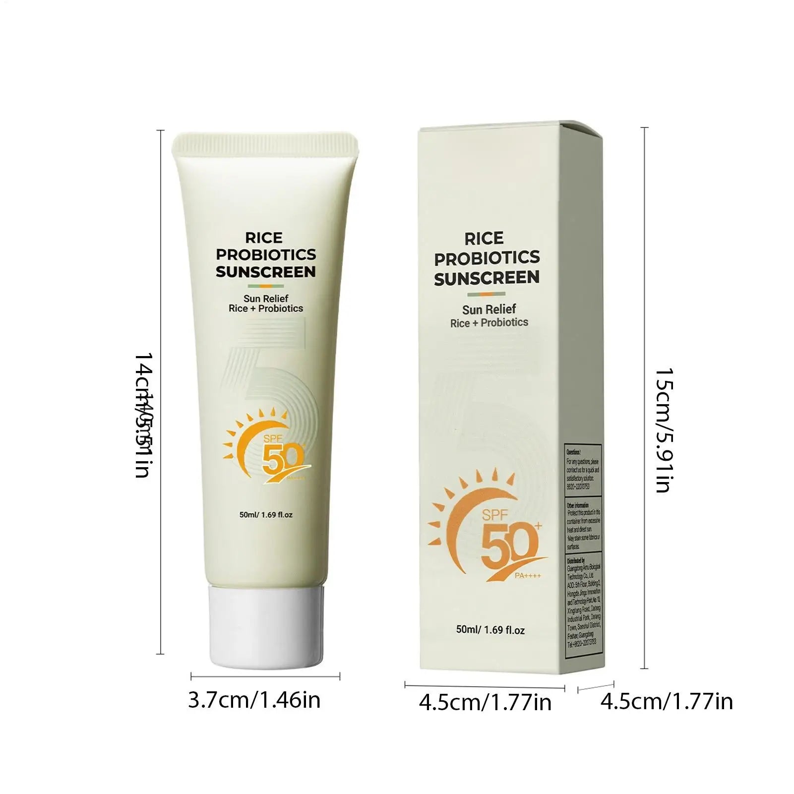 Rice Probiotics Sunscreen SPF 50+ PA++++ – Sun Relief Rice + Probiotics Weightless Hydrating Cream for Sensitive Skin (50ml)