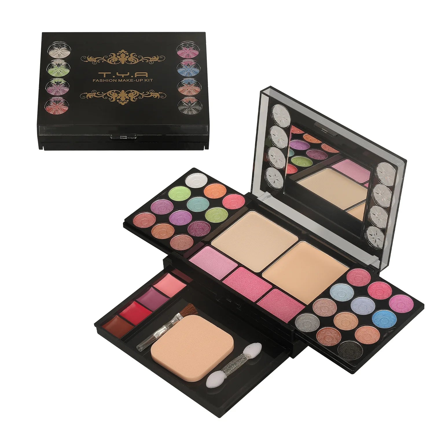 T.Y.A All-in-One Multi-Functional Makeup Kit – 36pc Full Face Cosmetic Palette with Mirror & Applicators