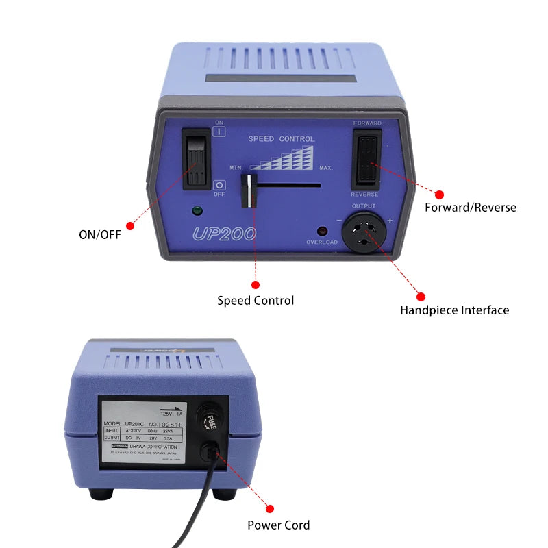 Professional UP200 Nail Drill Machine – 25,000 RPM Electric E-File for Acrylic & Gel Nails, Low Noise & Low Vibration Salon System