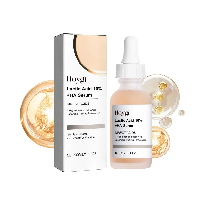 Hoygi Lactic Acid 10% + HA Serum – Exfoliating & Hydrating Face Peel (30ml)