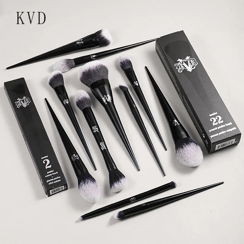 Premium Gothic Aesthetic Makeup Brushes – Professional Synthetic Face & Eye Brush Collection