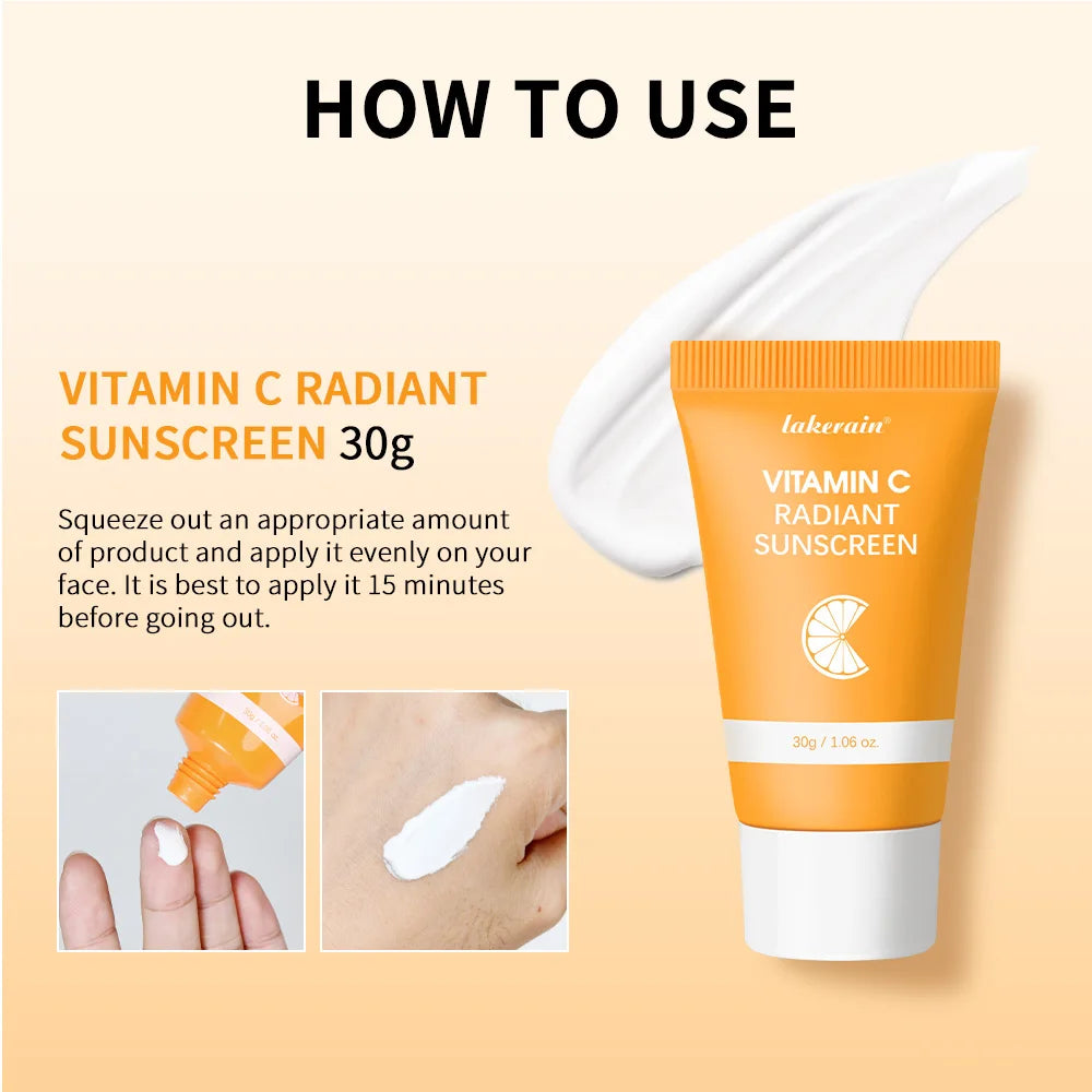 Lakerain Vitamin C Radiant Sunscreen SPF 50+ PA+++ – Long-Lasting, Lightweight Brightening Sun Cushion Cream (30g)