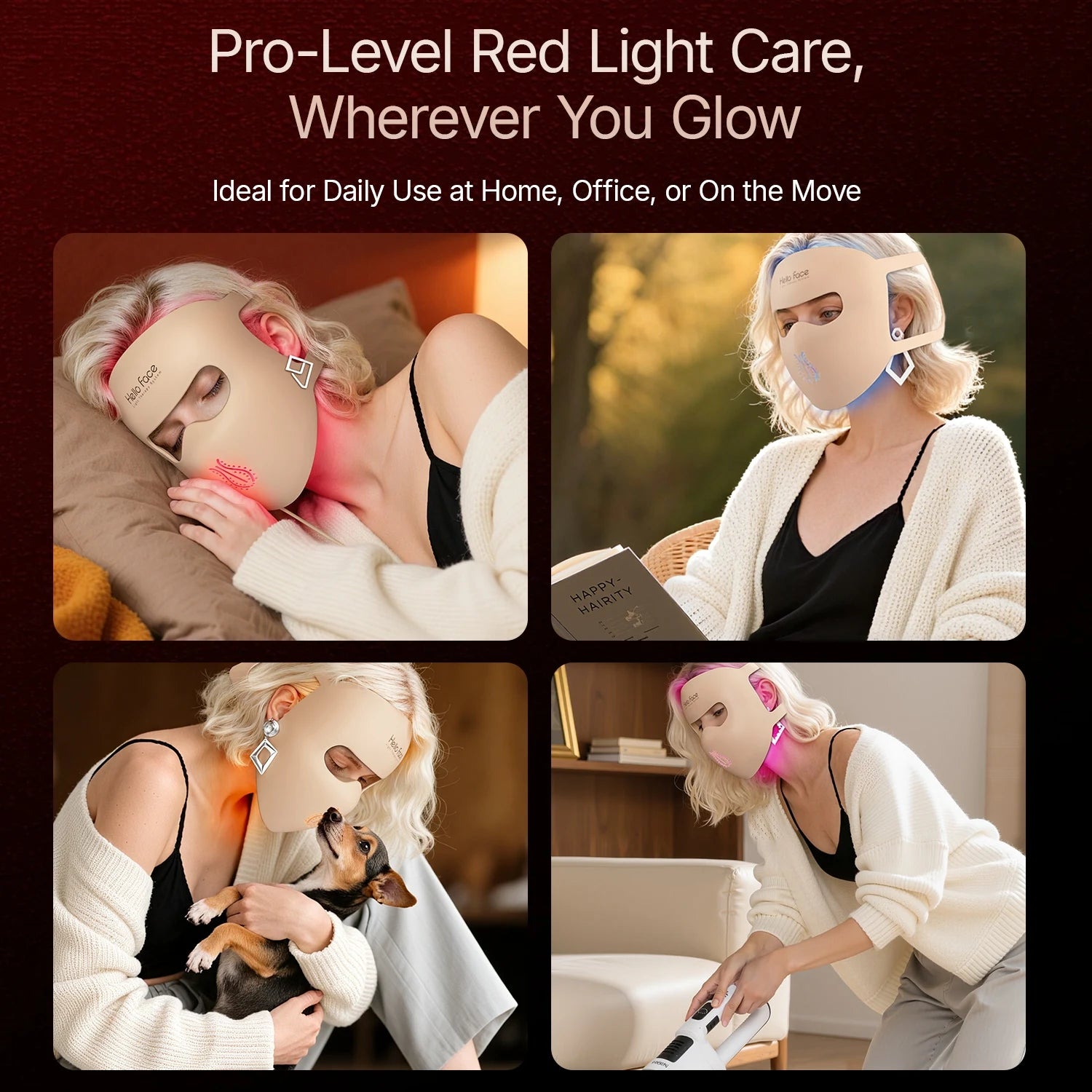 Pen M9 & Hello Face LED Light Therapy Bundle – Professional Microneedling Pen & Silicone LED Face Mask Kit for Anti-Aging, Acne & Skin Glow