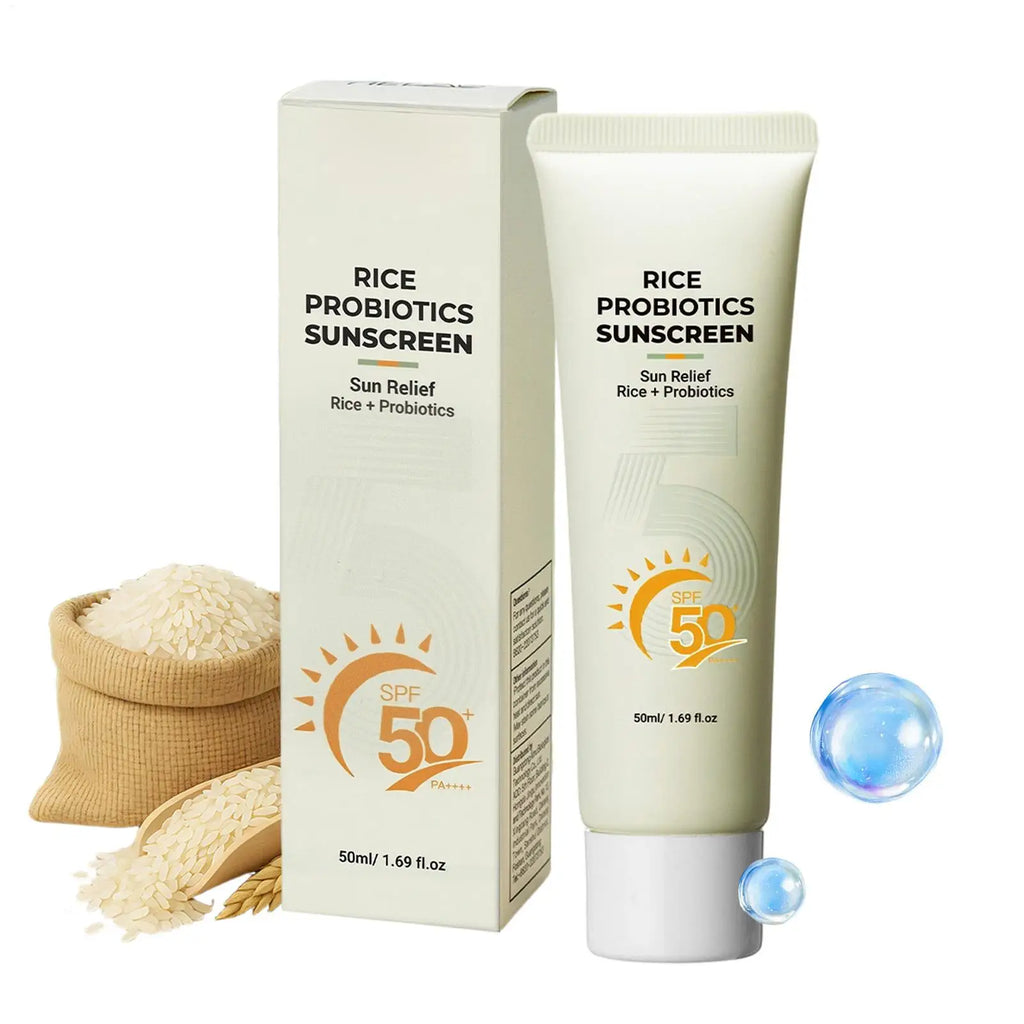 Rice Probiotics Sunscreen SPF 50+ PA++++ – Sun Relief Rice + Probiotics Weightless Hydrating Cream for Sensitive Skin (50ml)