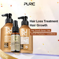 PURC 3-Piece Hair Growth & Anti-Hair Loss Kit | Moroccan Argan Oil Shampoo, Conditioner & Ginger Spray Set