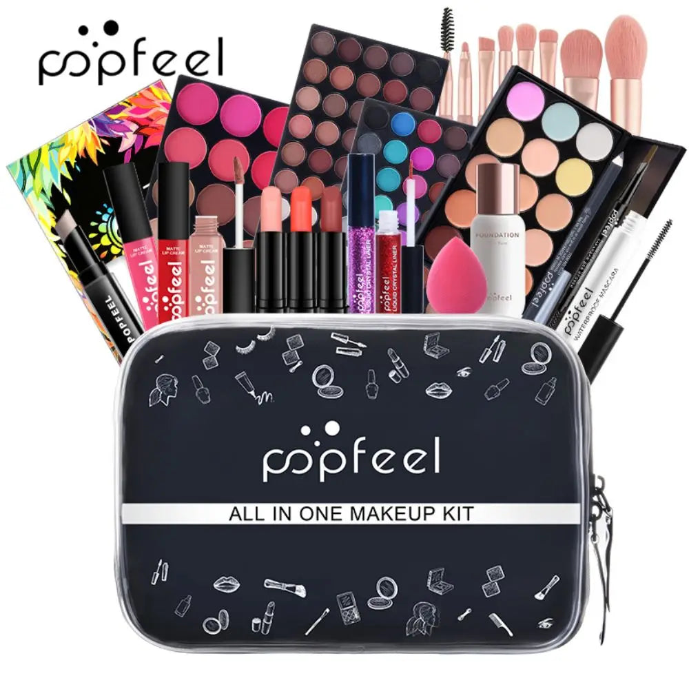 Popfeel Professional All-In-One Makeup Master Collection - Everything You Need In One Luxe Bag