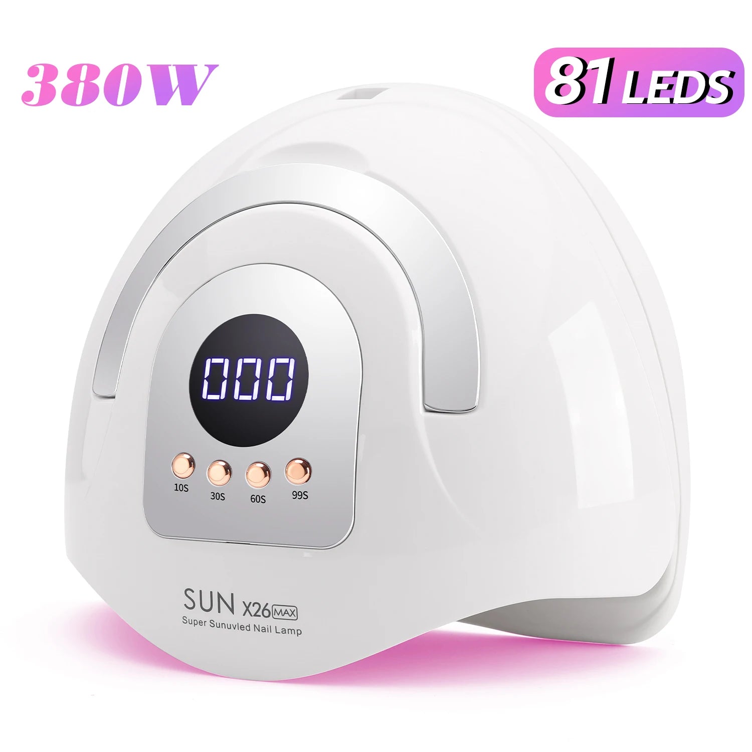 SUN X25 MAX Professional UV LED Nail Lamp – 380W High-Power Gel Polish Dryer with 81 LEDs & Smart Sensor