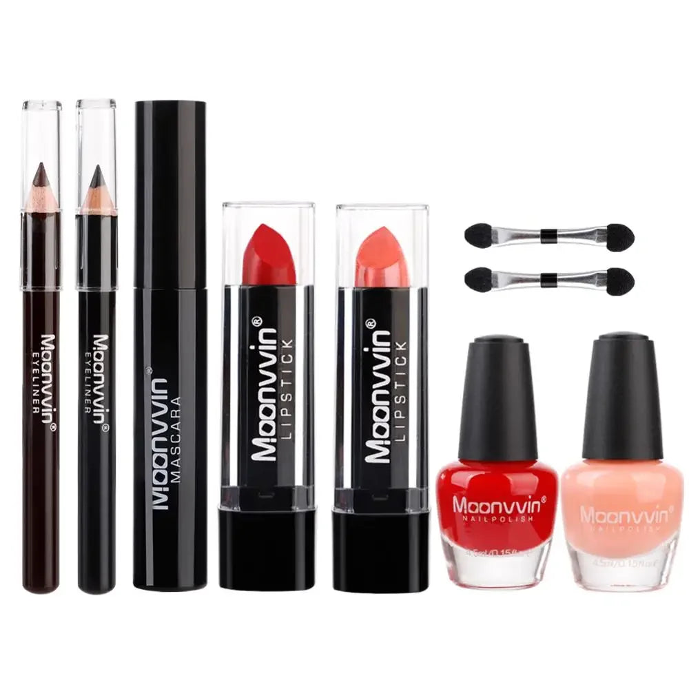 Moonvvin 39-Piece All-in-One Makeup Kit – Complete Beauty Box with Eyeshadow Palette, Lipsticks, Nail Polish & Brushes