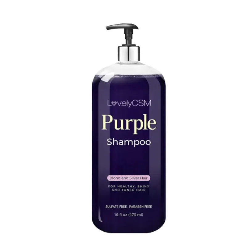 LovelyCSM Purple Shampoo and Conditioner Set (2 x 16 fl oz) – Brassiness Eliminator for Blonde, Silver, and Color-Treated Hair | Sulfate & Paraben Free