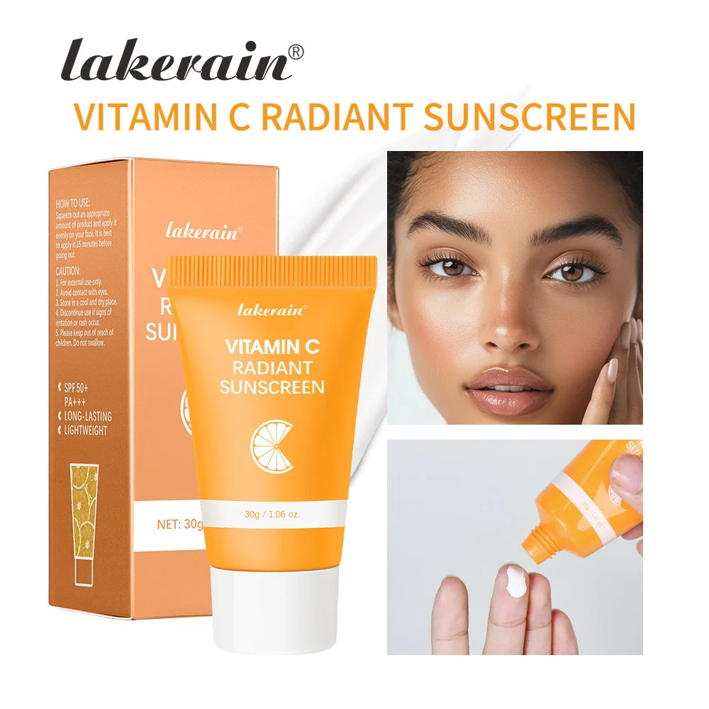 Lakerain Vitamin C Radiant Sunscreen SPF 50+ PA+++ – Long-Lasting, Lightweight Brightening Sun Cushion Cream (30g)