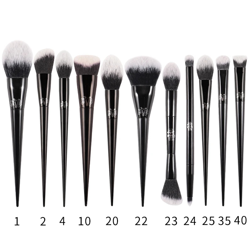 Premium Gothic Aesthetic Makeup Brushes – Professional Synthetic Face & Eye Brush Collection