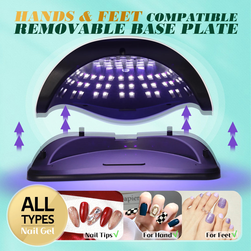 SUN X25 MAX Professional UV LED Nail Lamp – 380W High-Power Gel Polish Dryer with 81 LEDs & Smart Sensor