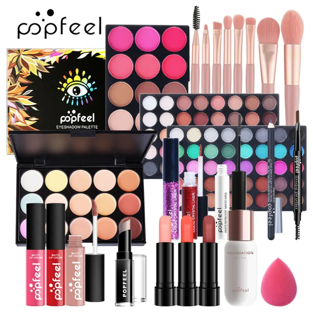 Popfeel Professional All-In-One Makeup Master Collection - Everything You Need In One Luxe Bag