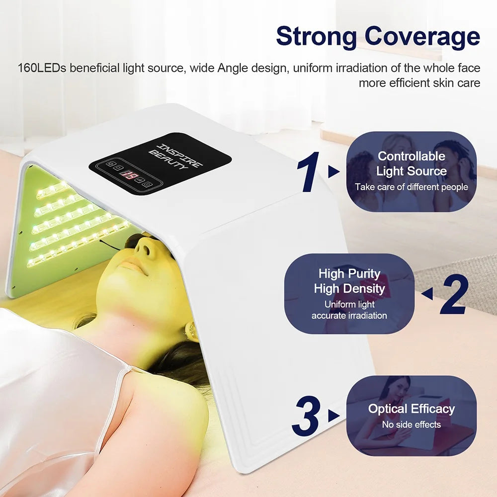 7-in-1 Foldable LED Photon Therapy Machine with Nano Moisturizing Spray – Professional PDT Facial & Body Skin Rejuvenation System