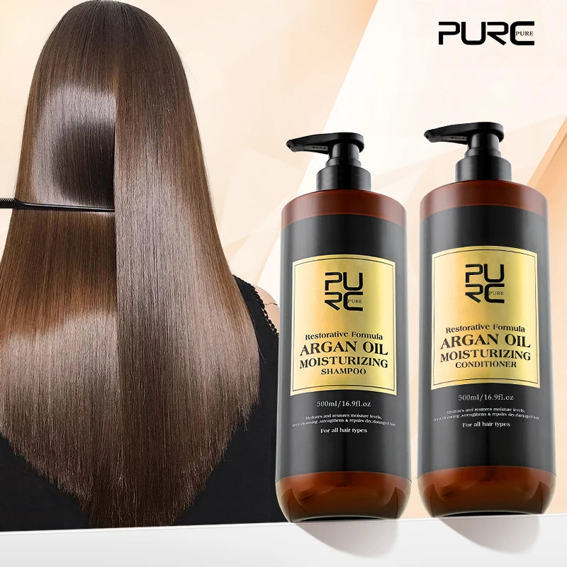 PURC Morocco Argan Oil Hair Care Set - Restorative Shampoo, Conditioner, Mask & Serum