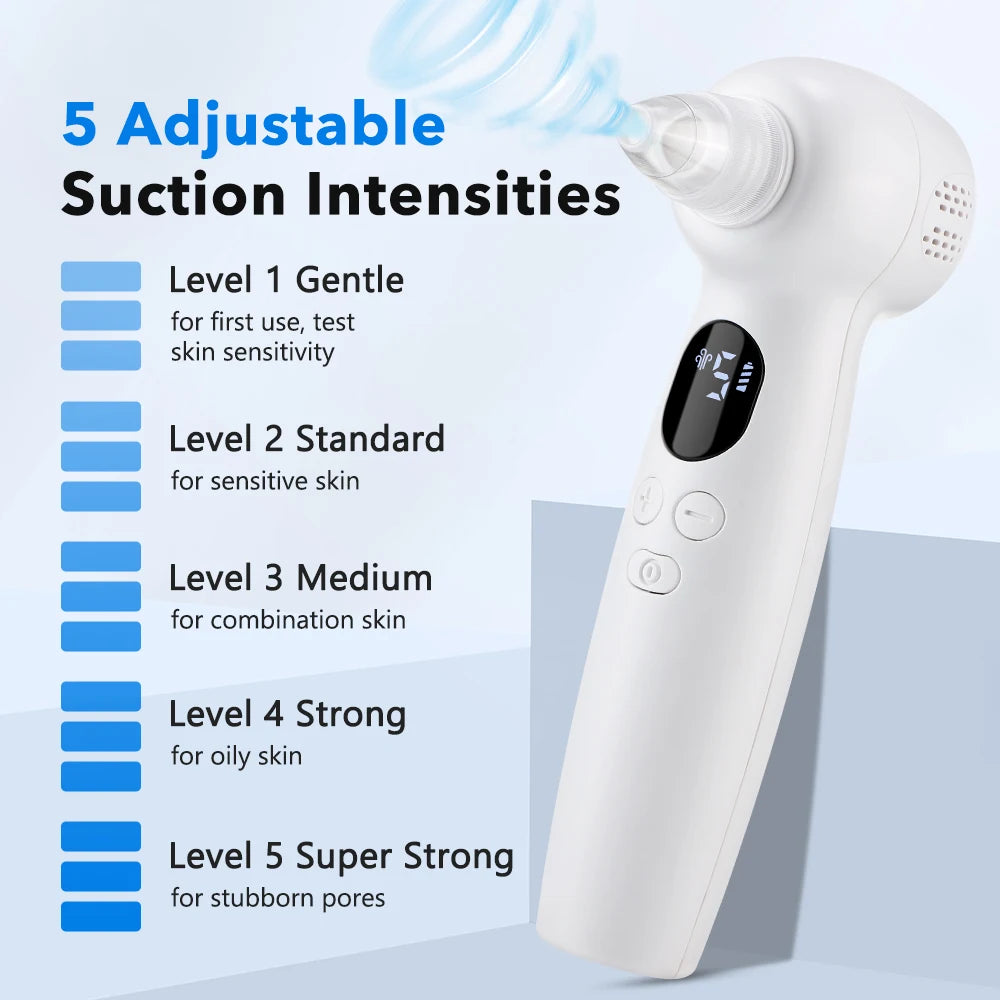 2-in-1 Smart Blackhead Remover Vacuum & Facial Pore Cleanser – Deep Pore Suction Device with 3-Level Heating Hot Compress