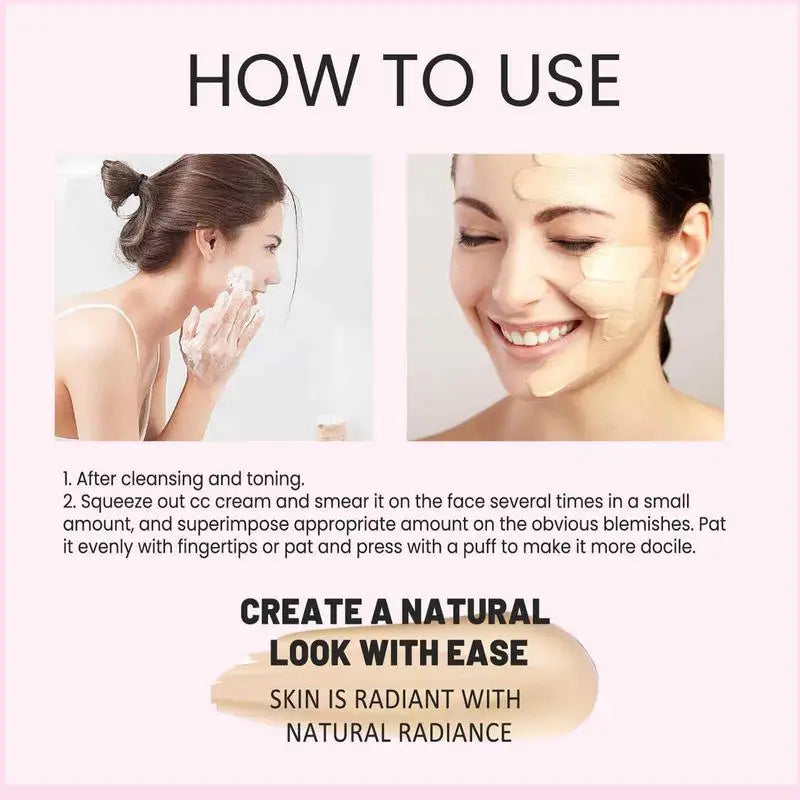 EELHOE 3-in-1 Color Correcting CC Cream SPF 50+ | Full Coverage Foundation & Hydrating Sunscreen (30ml)