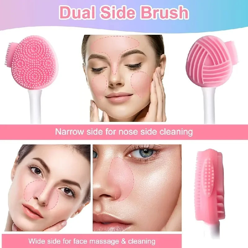 9-Piece Ultimate Skincare & Spa Set – Silicone Facial Cleansing Brushes, Spa Headbands & Wrist Washbands Kit