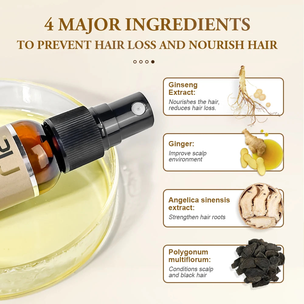 PURC 3-Piece Hair Growth & Anti-Hair Loss Kit | Moroccan Argan Oil Shampoo, Conditioner & Ginger Spray Set