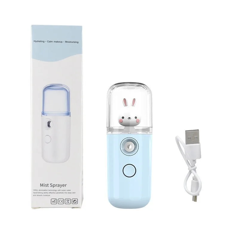 Mini 30mL Face Steamer USB Rechargeable Nano Facial Mister Beauty Portable Humidifier Diffuser Moisturizing Skin Care Tools