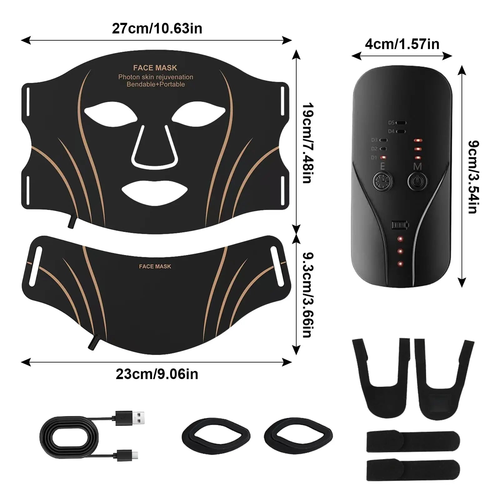 7-in-1 LED Light Therapy Face & Neck Mask Combo – Flexible Silicone Photon Skin Rejuvenation System