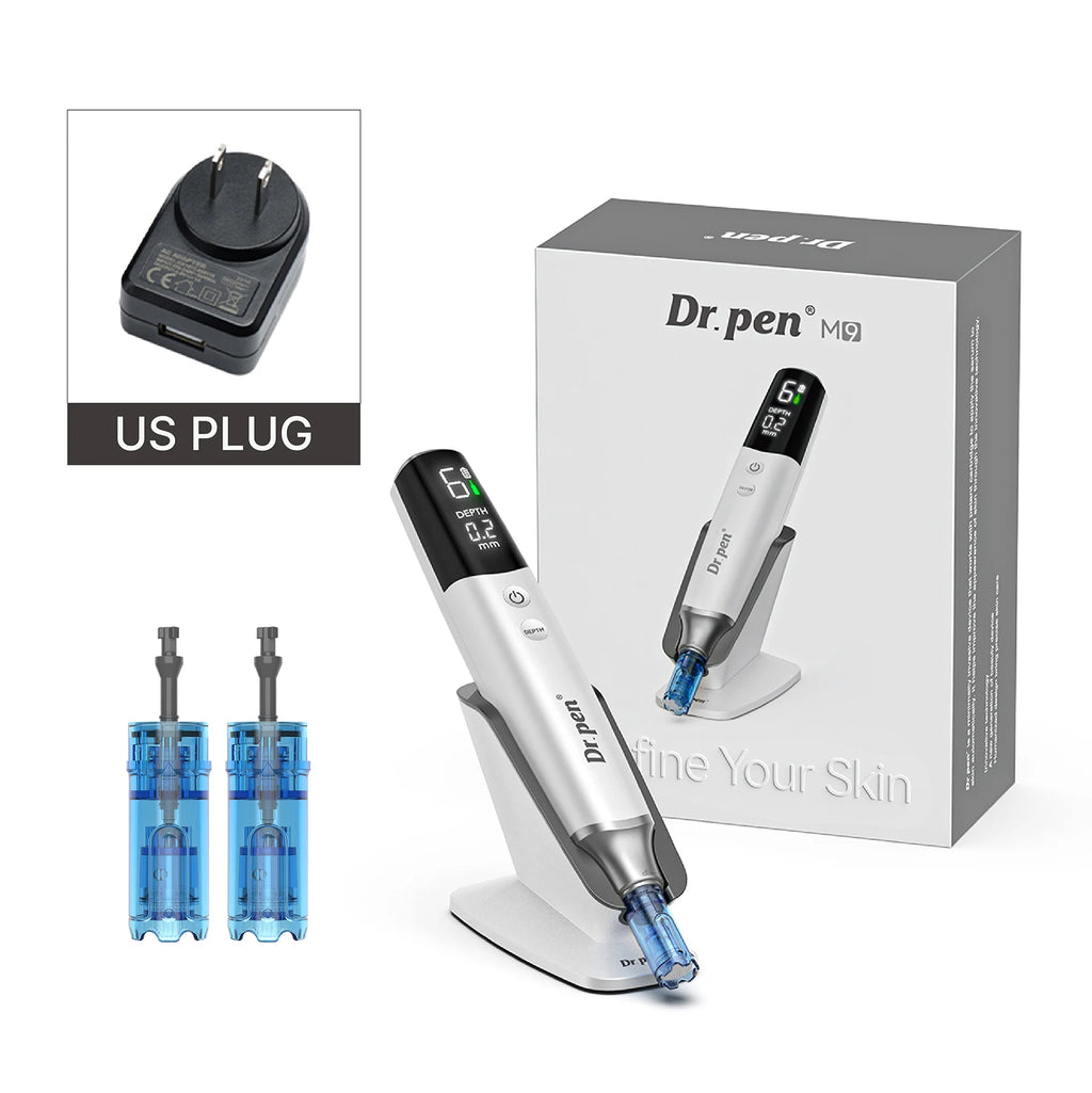 Pen M9 & Hello Face LED Light Therapy Bundle – Professional Microneedling Pen & Silicone LED Face Mask Kit for Anti-Aging, Acne & Skin Glow