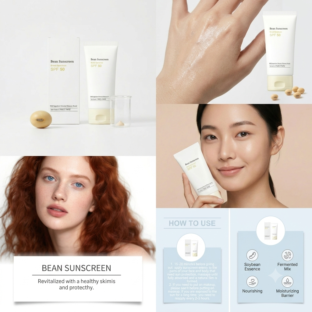 Mixsoon Bean Sunscreen SPF 50+ – Hydrating Soybean Daily Moisturizer & Sun Protection (No White Cast) – 50g