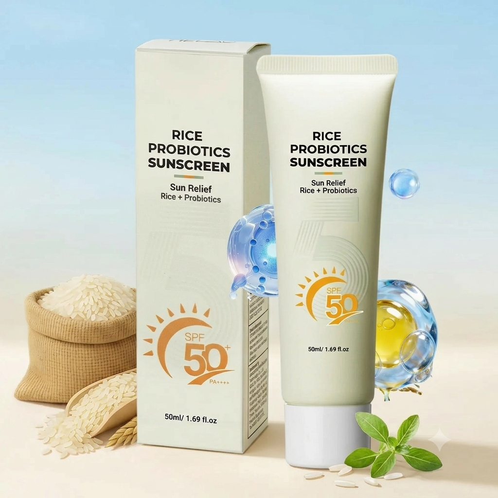 Rice Probiotics Sunscreen SPF 50+ PA++++ – Sun Relief Rice + Probiotics Weightless Hydrating Cream for Sensitive Skin (50ml)