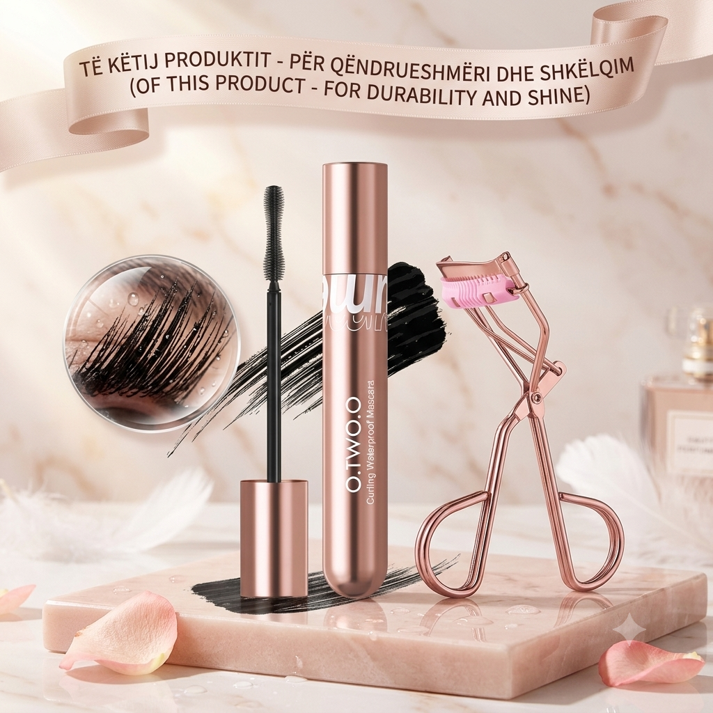 O.TWO.O 36H Hyper Curl Waterproof Mascara & Eyelash Curler Set | Smudge-Proof Lash Lifting Makeup Kit